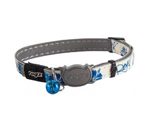 Rogz Glowcat Safeloc Collar Blue Floral