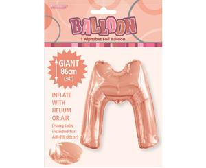 Rose Gold M Alphabet Foil Balloon 86cm