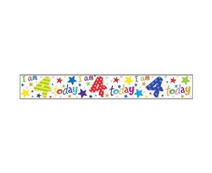 Simon Elvin I Am 9 Today Holographic Foil Banner (Multicoloured Stars) - SG11192