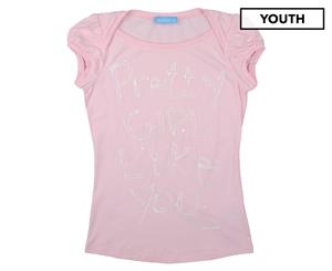 Simonetta Girls' Sequin Tee / T-Shirt / Tshirt - Pink