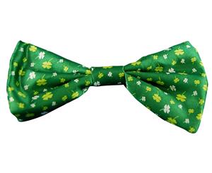 St Patricks Days Bow Tie Green With Print Costume Accessory