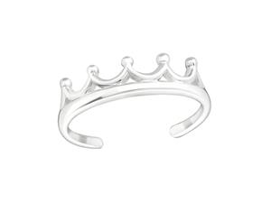 Sterling Silver Crown Toe Ring