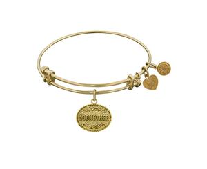 Stipple Finish Brass Godmother Angelica Bangle Bracelet 7.25"