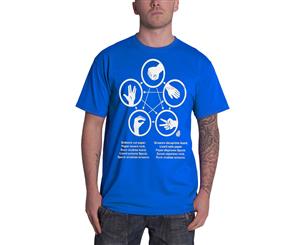 The Big Bang Theory T Shirt Rock Paper Scissors Lizard Spock Official Mens - Blue