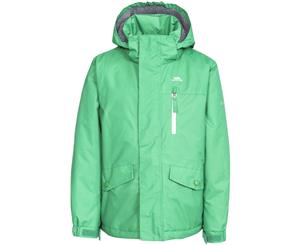 Trespass Boys Ballast Waterproof Windproof Hooded Walking Jacket Coat - Clover