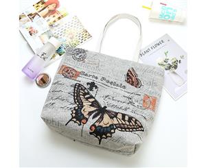 Vintage Embroidered butterfly Canvas Tote Bag