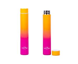 300ml Slimline Double Walled Drink Bottle Stainless Steel Sport Gym Cycling Beach Sport Summer Gift Insulated BPA Free Hot Cold 12 Hours Orange Pink Ombre