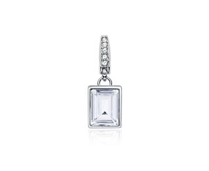 Affinity Radiant Rectangle Charm with Clear Swarovski Crystals Rhodium Plated