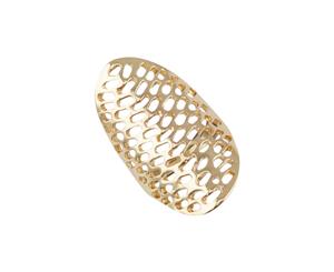 Amber Rose Halycon Mesh Finger Ring Gold