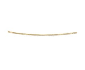 Bevilles 9ct Yellow Gold Silver Infused Flat Curb Necklace 65cm