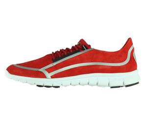 Bikkembergs Men's Suede Two-Tone Sneaker - Red