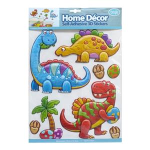 Boyle Home Decor Self-Adhesive 3D Stickers - Woodgrain Dinosaurs