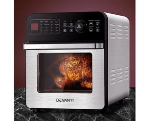 Devanti Air Fryer 18L Fryers Digital Oil Free Airfryer Kitchen Cooker Deep Frying Oven Accessories Stainless Steel