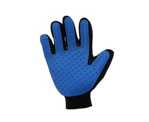 Dog Cat Pet Grooming Glove Blue True Touch Cleaning Natural De Shedding Pet Hair