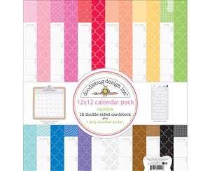 Doodlebug Daily Doodles Calendar Paper Pack 12&quotX12"-Rainbow