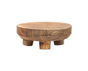 Ecology 25cm Mason Round Footed Serving Cheese Board Stand Natural Mango Wood