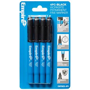 Empire Fine Tip Worksite Marker - 4 Pack