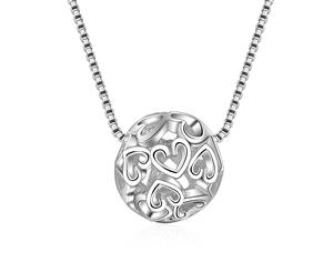 Full of Love Ball Necklace-White Gold