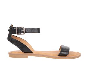 Hero Wildfire Womens flat casual buckled sandal Spendless - Black