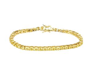 Iced Out Bling High Quality Bracelet - CANARY GOLD 1 ROW 4mm - Gold