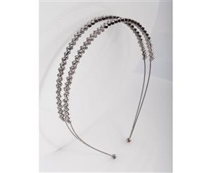 Lovisa Crystal Gunmetal Double Banded Headband