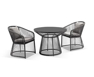 Luna Outdoor Wicker 3 Piece Dining Set - Outdoor Dining Settings