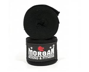 MORGAN Boxing Hand Wraps Muay Thai MMA 180Inch - 4M Long (Pair) - Black 3x Pairs