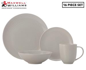 Maxwell & Williams 16-Piece Swirl Dinner Set - Grey