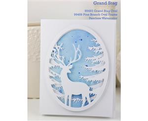 Memory Box Die Pine Branch Oval Frame 99489