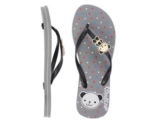 Mixstar Women's Panda Thongs - Grey/Black