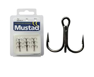 Mustad 35657BN Bream Treble Hooks - Chemically Sharpened Short Shank Trebles