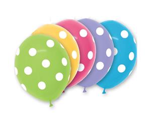 Polka Dots Fashion 30cm Latex Balloons AOP White Ink 50pk