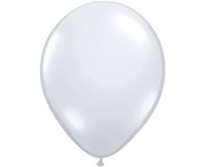 Qualatex 11 Inch Round Plain Latex Balloons (100 Pack) (Diamond Clear) - SG4586