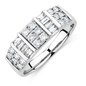 Ring with 3/4 Carat TW of Diamonds in 10ct White Gold