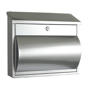 Sandleford 355 x 305 x 105mm Brushed Stainless Steel Comet Letterbox With Paper Holder