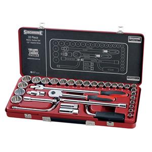 Sidchrome 33 Piece 1/2inch SD Metric Socket Set