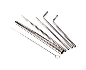 Silver Stainless Steel Straw Set