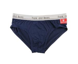 Single - Briefs Frank and Beans Underwear Mens Cotton Jocks Undies S M L XL XXL Fella Front Brief - Navy