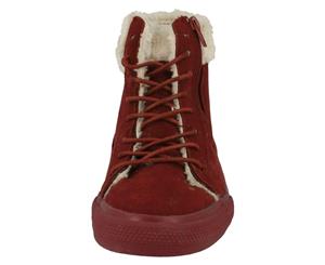 Spot On Girls Suedette Ankle Boots (Burgundy) - KM707