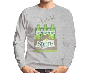 Sprite Taste It 1960s Retro Bottles Men's Sweatshirt - Heather Grey