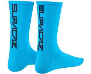 Supacaz SupaSox Straight Up Cycling Socks Neon Blue/Black