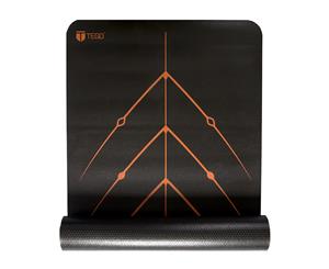 TEGO Stance Reversible Mat with GuildAlign - 5mm Thick Comes with Mat Holder Bag - Black Orange