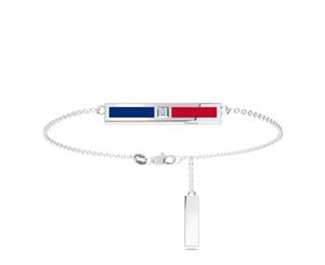 Texas Rangers Diamond Link Bracelet For Women In Sterling Silver Design by BIXLER - Sterling Silver