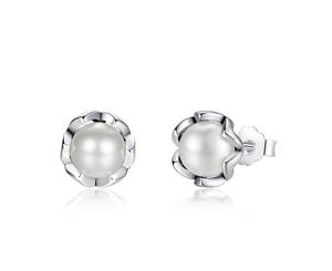 Women's 925 Silver Fresh Water Pearl Earrings - One Size - PAS420