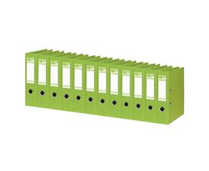 12PK ColourHide A4 375 Sheets Lever Arch File/Paper Binder/Office Organiser Lime