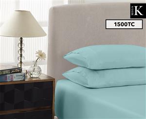 1500TC Mega King Bed Fitted Combo Sheet Set - Mist