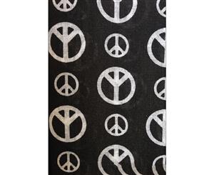 20x Bandana Paisley 100% Cotton Head Wrap Durag Bandanna Scarf Mask Bulk - Black with White Peace Symbol - Black with White Peace Symbol