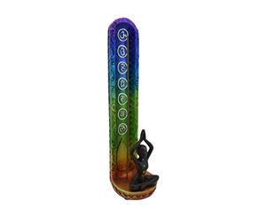 24cm Chakra Incense Burner Tower Praying Rainbow Meditation - Rainbow