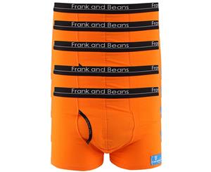 5 Pack Boxer Briefs Frank and Beans Underwear Mens Cotton S M L XL XXL Trunks - Orange