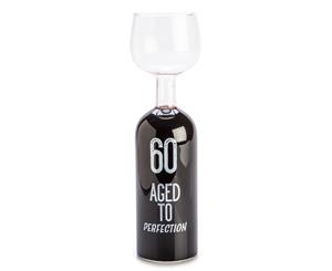 60th Birthday Wine Bottle Glass